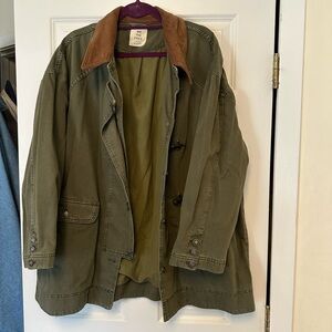 We The Free Denim Barn Coat in Deep Green